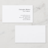 プレミアムシルクプロフェッショナル白黒シンプルプレーン 名刺 (正面/裏面)