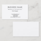 プレミアムシルクホワイトミニマリストモダンプレーン 名刺 (正面/裏面)