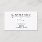 プレミアムシルクホワイトミニマリストモダンプレーン 名刺 (正面)