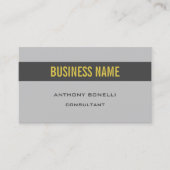 プレミアムシルクミニマリストグレー金ゴールドカラーストライプ 名刺 (正面)