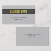 プレミアムシルクミニマリストグレー金ゴールドカラーストライプ 名刺 (正面/裏面)