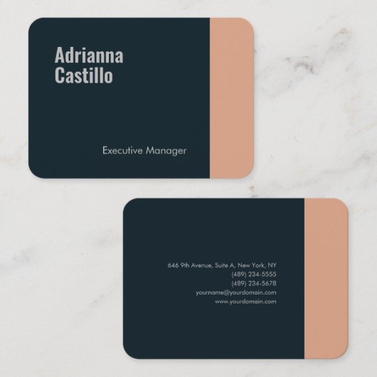 プレミアムシルクミニマルモダンリストプレーンはっきりした文字 名刺 (正面/裏面)