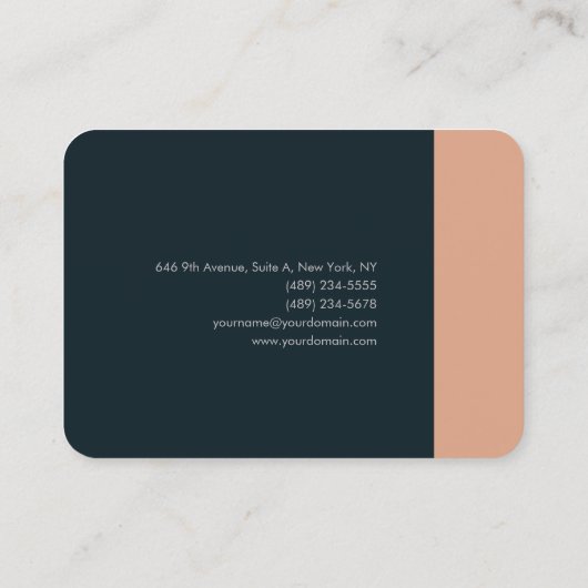 プレミアムシルクミニマルモダンリストプレーンはっきりした文字 名刺 (裏面)