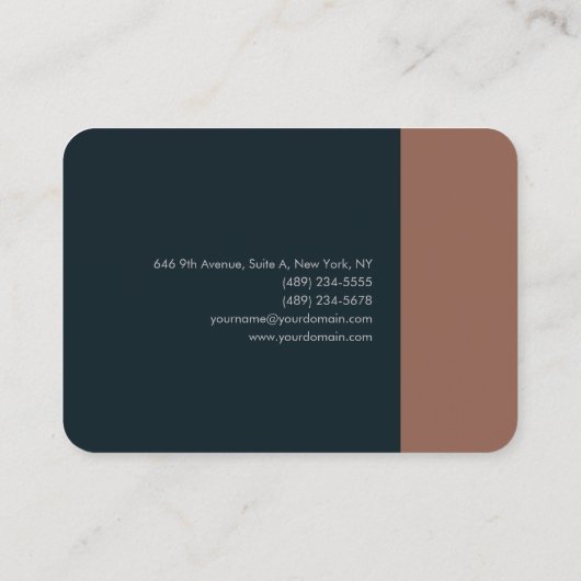 プレミアムシルクミニマルモダンリストプレーンはっきりした文字 名刺 (裏面)