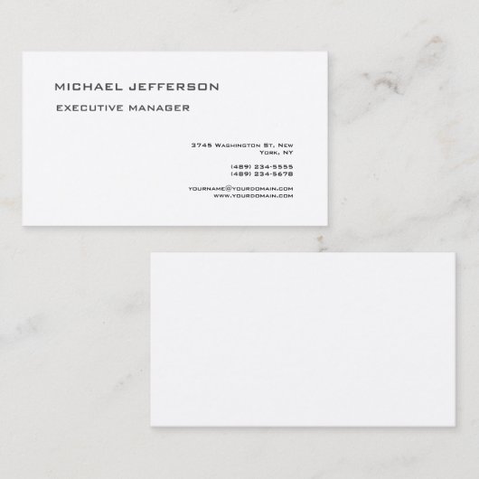 プレミアムシルクモダンエレガントシンプル白黒 名刺 (正面/裏面)