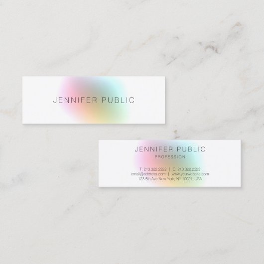 プレミアムシルクモダンカラフルエレガント仕上げ スキニー名刺 (正面/裏面)