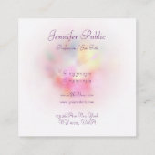 プレミアムシルクモダン仕上げカラフル抽象芸術 スクエア名刺 (裏面)