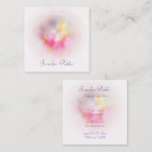 プレミアムシルクモダン仕上げカラフル抽象芸術 スクエア名刺 (正面/裏面)