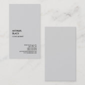 プレミアムシルクライトグレーユニークミニマモダンリスト 名刺 (正面/裏面)