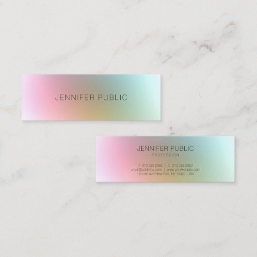 プレミアムシルク仕上げモダンカラフルテンプレート スキニー名刺 (正面/裏面)