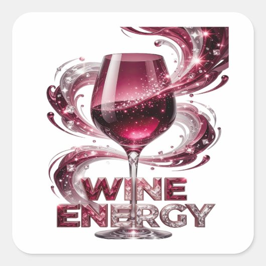 プレミアムシルバー WINE ENERGY ステッカー 印刷 (正面)