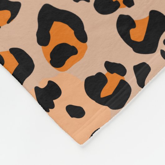 プレミアムシームレスワイルドサファリキャットアニマルプリント フリースブランケット (角)