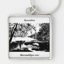 プレミアムスクエアキーチェーン、大(5.08 cm) キーホルダー