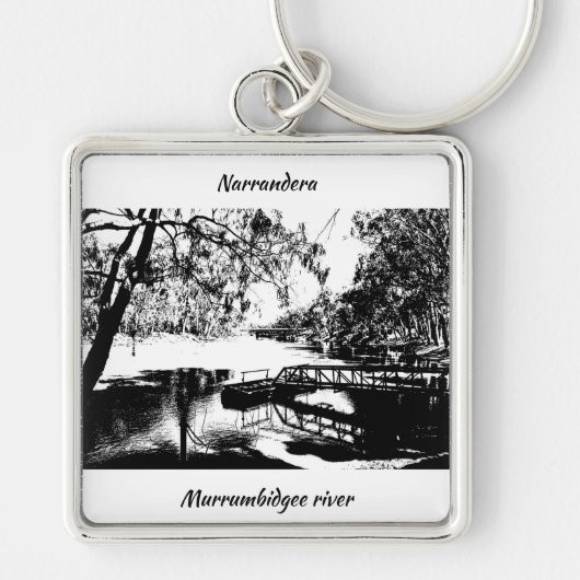 プレミアムスクエアキーチェーン、大(5.08 cm) キーホルダー (正面)