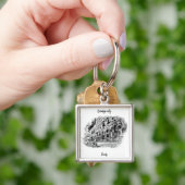 プレミアムスクエアキーチェーン、大(5.08 cm) キーホルダー (手)