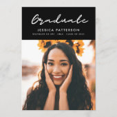 プレミアムスクリプト大学院編集可能な卒業 案内状 (正面)