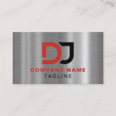 プレミアムステンレススチールルルルルック赤と黒クールDJ 名刺 (正面)