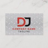 プレミアムステンレススチールルルルルック赤と黒クールDJ 名刺 (正面)