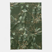 プレミアムセージモダンユーカリプタスグリーン キッチンタオル (縦)