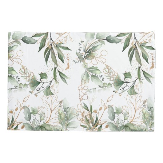 プレミアムセージモダンユーカリプタスグリーン 枕カバー (裏面-左)