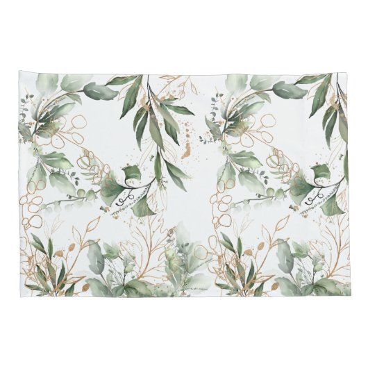 プレミアムセージモダンユーカリプタスグリーン 枕カバー (裏面-右)