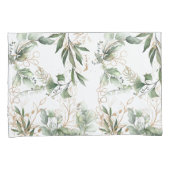 プレミアムセージモダンユーカリプタスグリーン 枕カバー (正面右)