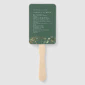 プレミアムセージモダンユーカリプトゥスグリーン結婚ズ ハンドファン (裏面)