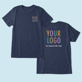 プレミアムネイビーブルーTシャツロカスタムゴユニセックス トライブレンドＴシャツ