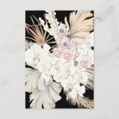 プレミアムパンパスグラスフローラブラックエレガントな結婚式 エンクロージャーカード (裏面)