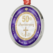 プレミアムパーソナライズされた50周年記念オーナメント メタルオーナメント (左)