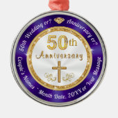 プレミアムパーソナライズされた50周年記念オーナメント メタルオーナメント (正面)