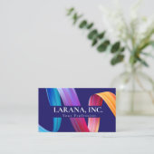 プレミアムパープルピンクブルーモダンくもの巣デザイナー 名刺 (スタンド正面)