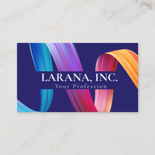 プレミアムパープルピンクブルーモダンくもの巣デザイナー 名刺 (正面)