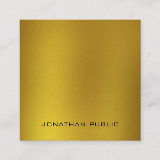 プレミアムパールエレガント金ゴールドルックテンプレートリュックスカッコいい スクエア名刺 (正面)
