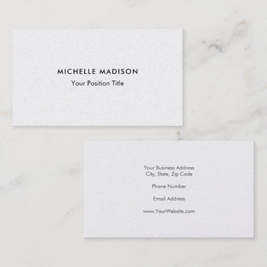 プレミアムパールトレンディーミニマリストプロフェッショナルプレーン 名刺 (正面/裏面)