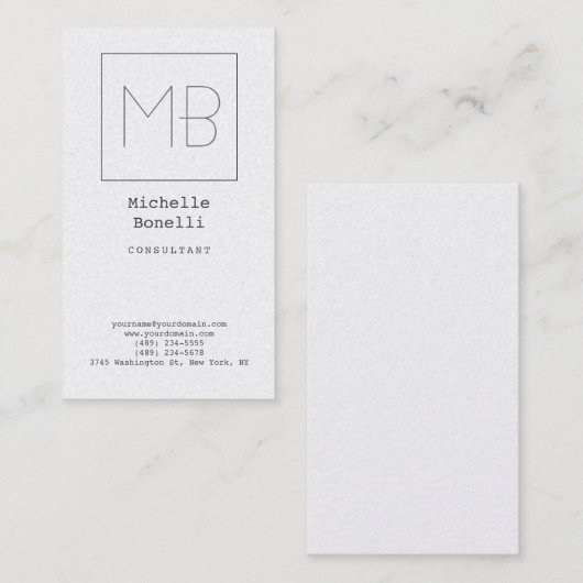 プレミアムパールホワイトモエレガントノグラユニークム 名刺 (正面/裏面)