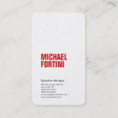 プレミアムパールモダンミニマはっきりしたリスト赤白 名刺 (正面)