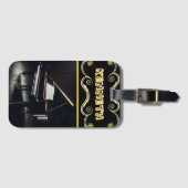 プレミアムピアノイラストレーションライターアクセサリー ラゲッジタグ (正面横)