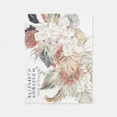 プレミアムピュアホワイトパンパスグラスウルトラ フリースブランケット (正面)