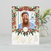 プレミアムフォトカスタム金ゴールドロ企業のゴ 箔シーズンカード (立ち正面)