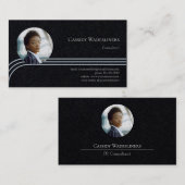 プレミアムフォトコンサルタント淡いブルー黒 名刺 (正面/裏面)