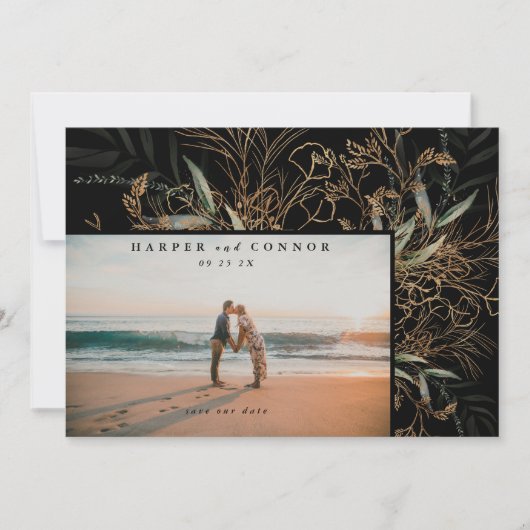 プレミアムブラックエレガントボホセージEucalyptus写真 セーブザデート (正面)