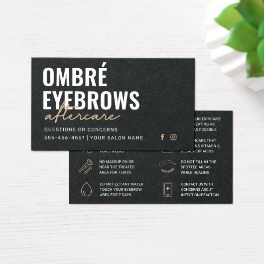 プレミアムブラックグラデーションパウダーブローズアフターケアアドバイス (デスク)