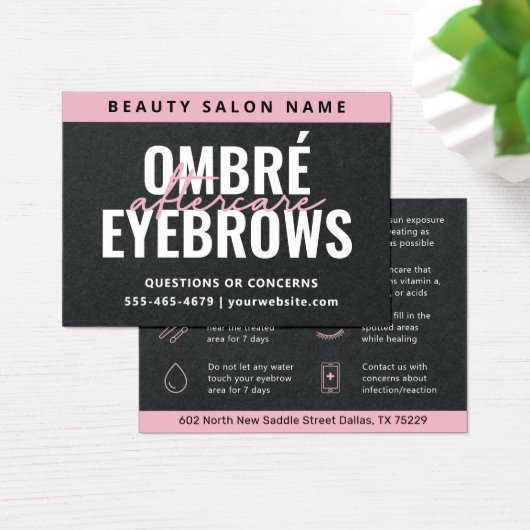 プレミアムブラックグラデーションパウダーブローズアフターケアカード (デスク)