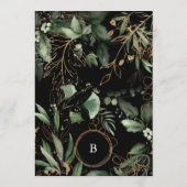 プレミアムブラックゴールデンサークルモノグラムユーカリ 招待状 (裏面)