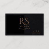 プレミアムブラックシック金ゴールドプロフェッショナルモノグラム 名刺 (正面)