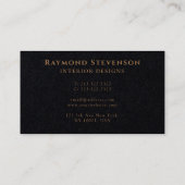 プレミアムブラックシック金ゴールドプロフェッショナルモノグラム 名刺 (裏面)