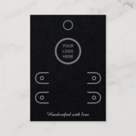 プレミアムブラックダブルロースタッドイヤリングディスプレイカード コーリングカード