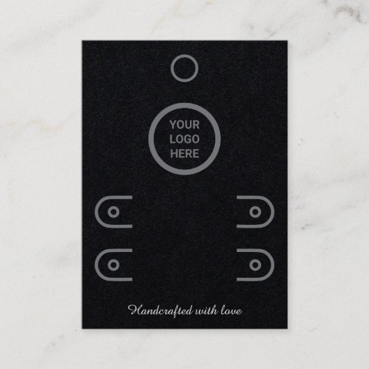 プレミアムブラックダブルロースタッドイヤリングディスプレイカード コーリングカード (正面)