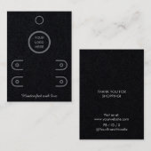 プレミアムブラックダブルロースタッドイヤリングディスプレイカード コーリングカード (正面/裏面)